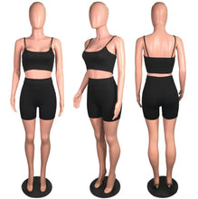 Load image into Gallery viewer, Solid Cami Top And Shorts Two Piece Sets
