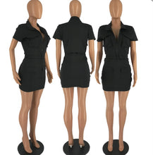 Load image into Gallery viewer, Fashion Zip Pocket Solid Color Mini Dress
