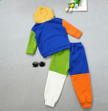 Load image into Gallery viewer, Kids Casual Color Blocking Hooded Sweatshirt Suit
