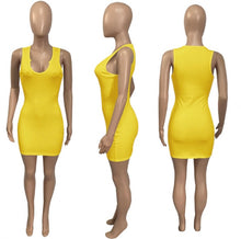 Load image into Gallery viewer, Solid Color V Neck Slim Sling Mini Dress
