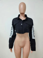 Load image into Gallery viewer, A Denim Ripped Cropped Jacket

