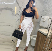 Load image into Gallery viewer, Fashion Lace Sexy Letter Printed High Waist Skinny Pencil Pants (without bodysuit)
