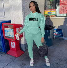 Load image into Gallery viewer, Casual Print Hooded Sweatshirt Sport Two Piece Pants Set
