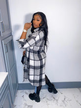 Load image into Gallery viewer, Plus Size Plaid Full Sleeve Casual Long Coat
