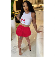 Load image into Gallery viewer, Printed Vest Pleated Skirt Two Piece Set
