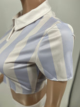 Load image into Gallery viewer, Stripe Print Lace Up Backless Top Shorts Two Piece Set
