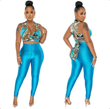 Load image into Gallery viewer, Sexy Deep V-Neck Lace-Up Top+Pencil Pants Two Piece Set
