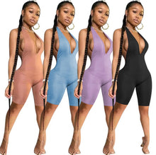 Load image into Gallery viewer, Sexy Deep V Neck Backless Romper
