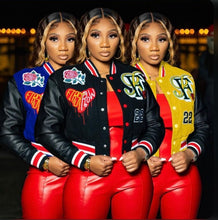 Load image into Gallery viewer, Plus Size Fashion Print Long Sleeve Baseball Jacket
