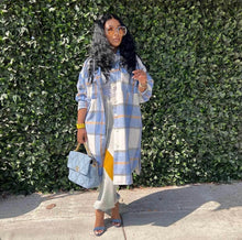 Load image into Gallery viewer, Classic Plaid Print Long Sleeve Coat
