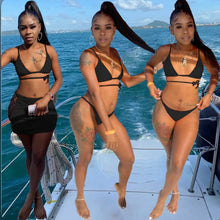 Load image into Gallery viewer, Solid Sexy Swimsuit Bikini 3 Piece Sets
