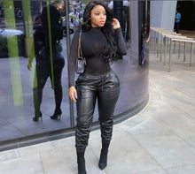 Load image into Gallery viewer, Sexy Bright Leather Split Skinny Pants
