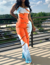 Load image into Gallery viewer, Plus Size Print Solid Color Sling Jumpsuit
