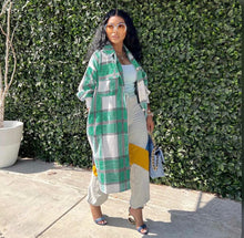 Load image into Gallery viewer, Classic Plaid Print Long Sleeve Coat

