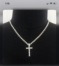 Load image into Gallery viewer, Punk Rhinestone Cross Pendant Necklace
