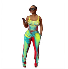 Load image into Gallery viewer, Fashion Printed Vest And Pants Two Piece Set
