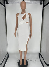 Load image into Gallery viewer, Solid Sleeveless Hollow Out Split Midi Dress
