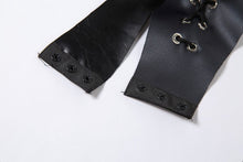 Load image into Gallery viewer, Sexy Wrap Chest Tie-Up PU Leather Bodysuits
