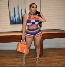 Load image into Gallery viewer, Sexy Colorful Knit Sleeveless 2 Piece Shorts Sets
