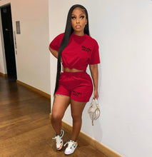 Load image into Gallery viewer, Printed Letter Fashion Shorts Two Piece Set  Www.dreamempirellc.com
