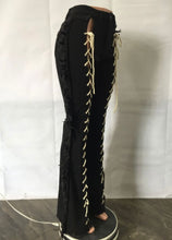 Load image into Gallery viewer, Denim Tassel Lace-Up Straight Jeans Pants
