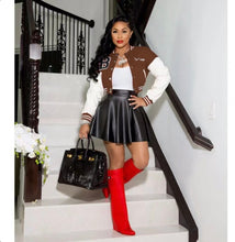Load image into Gallery viewer, Plus Size Casual Patchwork Baseball Jacket
