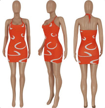 Load image into Gallery viewer, Sexy Printed Halter Slim Mini Dress

