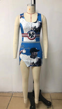 Load image into Gallery viewer, Baseball Print Vest Split Dress
