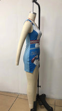 Load image into Gallery viewer, Baseball Print Vest Split Dress
