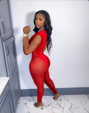Load image into Gallery viewer, Sexy Mesh Velvet Patchwork Sleeveless Jumpsuit
