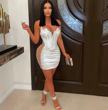 Load image into Gallery viewer, Sexy Mesh Patchwork Hot Drilling Night Club Dress
