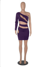 Load image into Gallery viewer, Sexy Single Shoulder Sleeve Hollow Out MIni Dress
