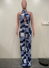 Load image into Gallery viewer, Halter Backless Sexy Print Jumpsuit
