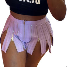 Load image into Gallery viewer, Fashion Sexy Nightclub Zip Shorts
