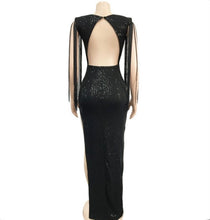 Load image into Gallery viewer, Sequin Tassel Sexy Split Maxi Dress Www.dreamempirellc.com
