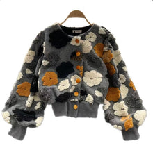 Load image into Gallery viewer, Flower Single-breasted Long Sleeve Coats
