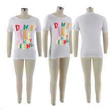 Load image into Gallery viewer, Plus Size Letter Print Short Sleeve Casual T Shirt
