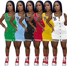 Load image into Gallery viewer, B Letter Printed Sleeveless Casual Dress
