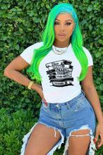 Load image into Gallery viewer, Letter Print O Neck Short Sleeve T Shirt
