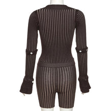 Load image into Gallery viewer, Fashion Single-breasted T Shirt And Short Two Piece Set
