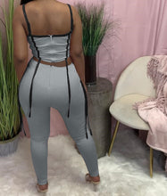 Load image into Gallery viewer, Colorful Ribbon Zipper Camisole And Pants Two Piece Set
