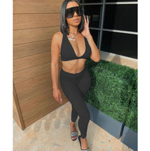 Load image into Gallery viewer, Solid Sexy Vest Top And Pants Slim 2 Piece Sets
