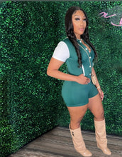 Load image into Gallery viewer, Color Block Short Sleeve Skinny Romper
