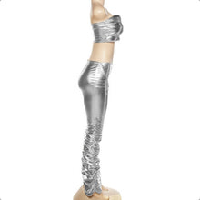 Load image into Gallery viewer, Sexy Wrap Chest And Pleated Pant Two Piece Set
