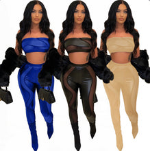 Load image into Gallery viewer, Sexy Tight Splice Wrap Top + Pants Two Piece Sets
