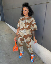 Load image into Gallery viewer, Camo Print Casual Two Piece Shorts Sets
