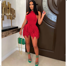 Load image into Gallery viewer, Tassel Lace Sleeveless Shorts Two Piece Set
