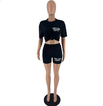 Load image into Gallery viewer, Printed Letter Fashion Shorts Two Piece Set  Www.dreamempirellc.com
