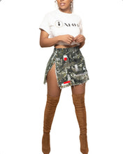 Load image into Gallery viewer, Fashion Camouflage Split Skirt
