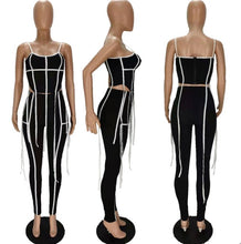 Load image into Gallery viewer, Colorful Ribbon Zipper Camisole And Pants Two Piece Set
